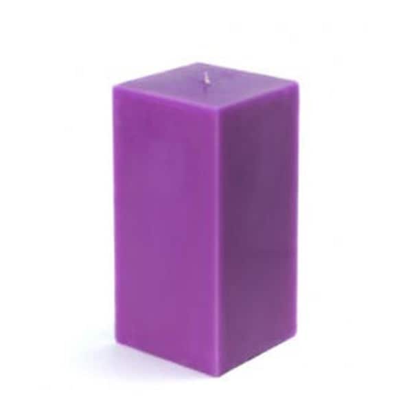 Zest Candle CPZ-146-12 3 x 6 in. Purple Square Pillar Candle, 12PK CPZ-146_12 - main